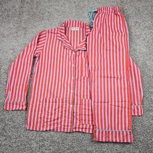 INK + ALLOY Bonnie Pajama Set Sz S Lavender & Poppy Striped Long Sleeve Pants